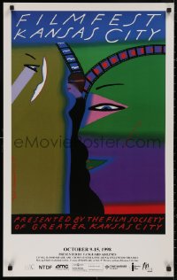 5b0129 FILMFEST KANSAS CITY 22x35 film festival poster 1998 wild artwork, completely different art!