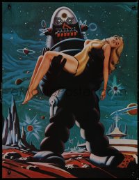 5b0244 FORBIDDEN PLANET 2-sided 17x22 special poster 1970s Robby the Robot carrying sexy Anne Francis