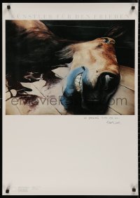 5b0261 KUNSTLER FUR DEN FRIEDEN 23x33 German special poster 1980s Hans Platschek art of horse head!