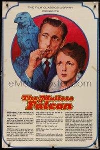 5b0141 MALTESE FALCON BOOK 27x41 advertising poster 1974 book adaptation, Bogart & Astor by Melo!