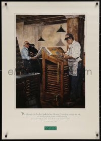 5b0269 MUSEUM OF PRINTING 27x38 special poster 1995 Johannes Gutenberg quote and art of workers!