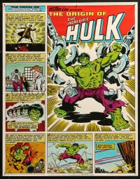 5b0274 ORIGIN OF THE INCREDIBLE HULK 22x28 special poster 1980 Stan Lee comic, Coca-Cola series!