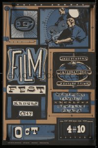 5b0131 THIRD ANNUAL FILM FEST KANSAS CITY 14x22 film festival poster 1996 Hicks art of men & camera!