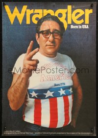 5b0148 WRANGLER JEANS 17x24 German advertising poster 1976 bicentennial look-a-like Henry Kissinger!