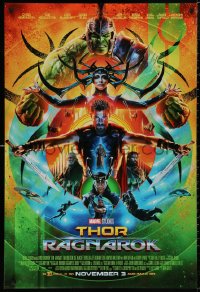 5b1159 THOR RAGNAROK advance DS 1sh 2017 montage of Chris Hemsworth in the title role with top cast!