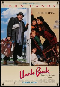 5b1174 UNCLE BUCK advance DS 1sh 1989 oh no, it's John Candy, Macaulay Culkin, John Hughes!