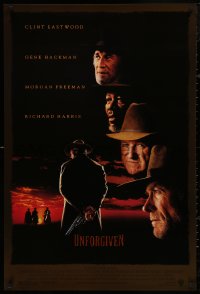 5b1175 UNFORGIVEN DS 1sh 1992 gunslinger Clint Eastwood, Gene Hackman, Morgan Freeman, Harris!