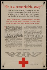 5b0157 IT IS A REMARKABLE STORY 14x21 WWI war poster 1918 the Red Cross works in many countries!