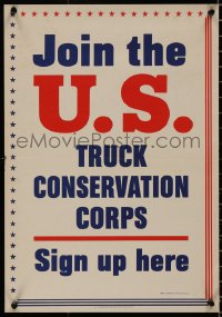5b0176 JOIN THE U.S. TRUCK CONSERVATION CORPS 14x20 WWII war poster 1942 sign up here!