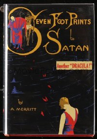 5c0249 7 FOOTPRINTS TO SATAN hardcover book 1929 Merritt's novel, Thelma Todd movie, w/ REPRO DJ