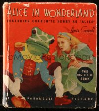 5c0011 ALICE IN WONDERLAND Big Little Book hardcover book 1933 with scenes from the movie!