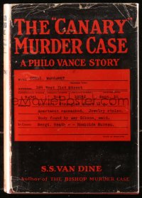 5c0130 CANARY MURDER CASE hardcover book 1927 S.S. Van Dine's Philo Vance detective mystery novel!