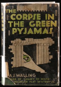 5c0089 CORPSE IN THE GREEN PYJAMAS hardcover book 1939 a Tolefree detective story by R.A.J. Walling!