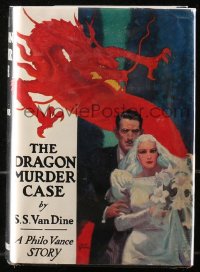5c0253 DRAGON MURDER CASE hardcover book 1933 Philo Vance Story by S.S. Van Dine, w/ REPRO DJ!
