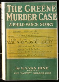 5c0256 GREENE MURDER CASE hardcover book 1929 Van Dine's Philo Vance, William Powell, /w REPRO DJ!