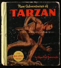 5c0020 NEW ADVENTURES OF TARZAN Big Little Book hardcover book 1935 with scenes from the movie!