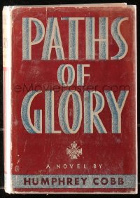 5c0201 PATHS OF GLORY 1st edition hardcover book 1935 Humphrey Cobb novel later became a movie!