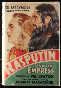 5c0204 RASPUTIN & THE EMPRESS hardcover book 1932 novelization by Val Lewton, art of Barrymores!