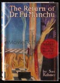 5c0265 RETURN OF DR. FU MANCHU hardcover book 1918 Sax Rohmer, made into movie, w/ REPRO DJ!
