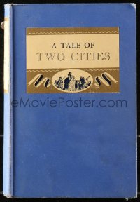 5c0248 TALE OF TWO CITIES hardcover book 1935 Charles Dickens novel, scenes from Ronald Colman movie