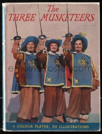 5c0229 THREE MUSKETEERS English hardcover book 1948 Alexandre Dumas' novel with color movie scenes!
