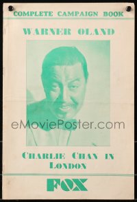 5c0341 CHARLIE CHAN IN LONDON English pressbook 1934 Asian detective Warner Oland, ultra rare!