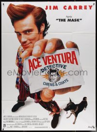 5c1009 ACE VENTURA PET DETECTIVE French 1p 1994 Jim Carrey tries to find Miami Dolphins mascot!