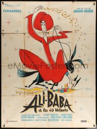 5c1015 ALI BABA & THE FORTY THIEVES French 1p 1954 wonderful Ferracci cartoon art of Fernandel!
