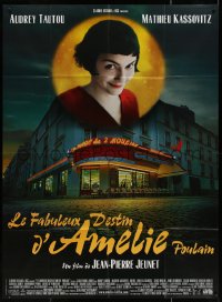 5c1022 AMELIE French 1p 2001 Jean-Pierre Jeunet, great image of Audrey Tautou over storefront!