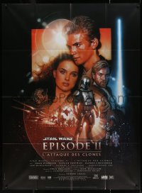 5c1033 ATTACK OF THE CLONES French 1p 2002 Star Wars Episode II, great montage art by Drew Struzan!