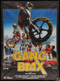5c1063 BMX BANDITS French 1p 1984 bicycle moto cross action art w/early Nicole Kidman, rare!