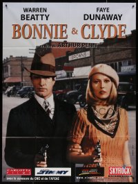 5c1068 BONNIE & CLYDE French 1p R2000 different close up of Warren Beatty & Faye Dunaway with guns!
