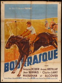 5c1071 BOURRASQUE French 1p 1935 great art of young boy riding horse, ultra rare!