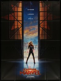 5c1088 CAPTAIN MARVEL teaser French 1p 2019 superhero Brie Larson in airplane hangar doors!