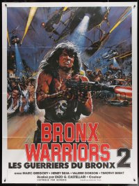 5c1156 ESCAPE FROM THE BRONX French 1p 1984 Fuga Dal Bronx, wild action art by Brian Bysouth!