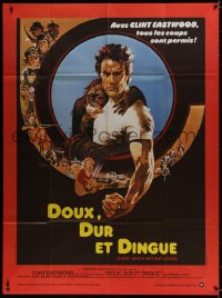 5c1158 EVERY WHICH WAY BUT LOOSE French 1p 1979 Peak art of Clint Eastwood & Clyde the orangutan!