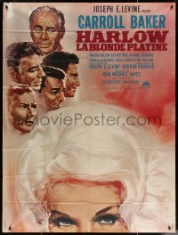 5c1210 HARLOW French 1p 1965 different Landi art of Carroll Baker as the Hollywood legend!