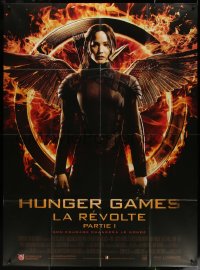 5c1231 HUNGER GAMES: MOCKINGJAY - PART 1 French 1p 2014 fiery image of Jennifer Lawrence as Katniss!