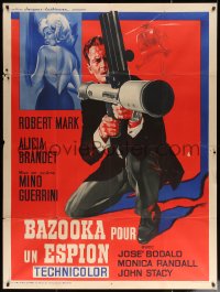 5c1260 KILLER 77, ALIVE OR DEAD French 1p 1967 cool art of sexy female spy & guy with bazooka!