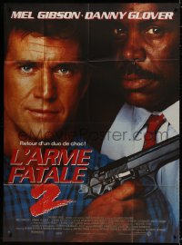 5c1280 LETHAL WEAPON 2 French 1p 1989 great close up of police partners Mel Gibson & Danny Glover!