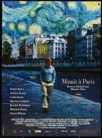 5c1311 MIDNIGHT IN PARIS French 1p 2011 cool image of Owen Wilson under Van Gogh's Starry Night!