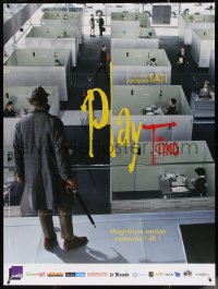 5c1364 PLAYTIME French 1p R2014 Jacques Tati, cool different image of Tati standing over cubicles!