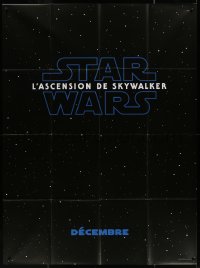 5c1386 RISE OF SKYWALKER teaser French 1p 2019 Star Wars, title over black & starry background!