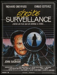 5c1417 STAKEOUT French 1p 1988 different Grey/Philippe art of Richard Dreyfuss spying on woman!