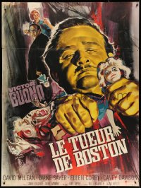 5c1422 STRANGLER French 1p 1965 Landi artwork of creepy Victor Buono ripping head off doll, rare!