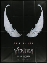 5c1454 VENOM teaser French 1p 2018 Marvel Comics, Tom Hardy in the title role, cool eyes image!
