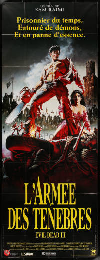5c0991 ARMY OF DARKNESS French 2p 1993 Sam Raimi, Hussar art of Bruce Campbell with chainsaw hand!