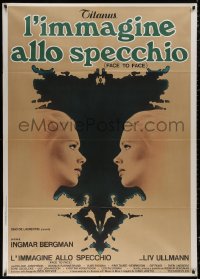 5c0880 FACE TO FACE Italian 1p 1976 Ingmar Bergman's Ansikte mot Ansikte, Wilcox art of Liv Ullmann!