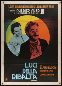 5c0917 LIMELIGHT Italian 1p R1970s close up of aging Charlie Chaplin & pretty young Claire Bloom!