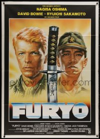 5c0930 MERRY CHRISTMAS MR. LAWRENCE Italian 1p 1983 cool different art of David Bowie & katana!